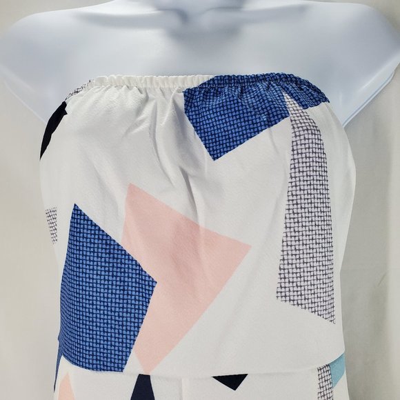 Off Shoulder Romper Shape Print Shorts Jumpsuit - Picture 3 of 11